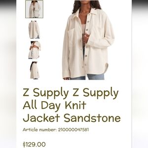 Z Supply All Day Knit Jacket  Sz XS Sandstone
